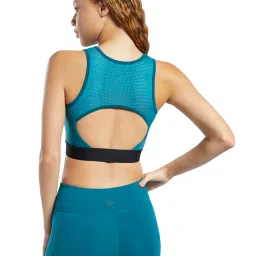 Reebok Deep Emerald Printed Non Wired Non Padded Sports Bra image 2