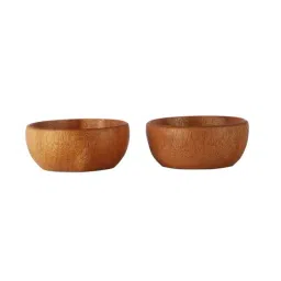 NATURALLYOURS Brown Acacia Wood Small Dip Bowl - Set of 2 image 4