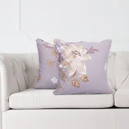 SWAYAM Set of 2 Printed 160 TC Pure Cotton Brown,White Ethnic Motif Cushion Cover-picture-30