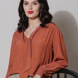 Label Ritu Kumar Brown Loose Fit Shirt-picture-15