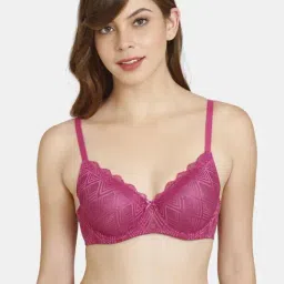 Rosaline by Zivame Purple Lace Padded Bra-picture-14
