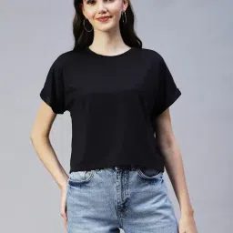 Rigo Black Self Design Crop Top-picture-191