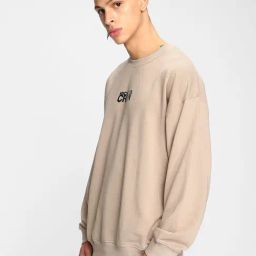Bewakoof Light Brown Relaxed Fit Sweatshirt-picture-7