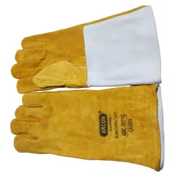 Arcon Inspire Series 35.56 cm (14 Inch) Natural Split Leather Hand Gloves with Complete Lining Inside, CALVIN-image-9