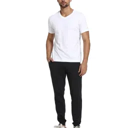 Van Heusen Charcoal Cotton Regular Fit Joggers image 4
