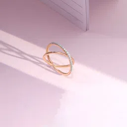 Mia by Tanishq 14KT Rose Gold Diamond Studded BIS Hallmark Nova Flow Ring-2.434 g-picture-20
