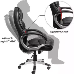 ib basics Ergonomica High Back Leatherette Ergonomic Office Executive Chair Black, Ergo011 image 5