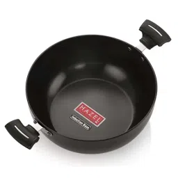 HAZEL Black Hard Anodized Induction Bottom Aluminium 22 cm Kadai (2.6 L) - Set of 1 image 2