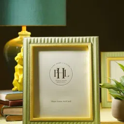Pure Home and Living Green & Yellow Stitched Faux Leather Photoframe (Large)-picture-18