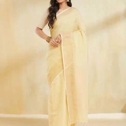 Fabindia Beige Cotton Regular Fit Saree-picture-33