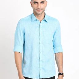 Turtle Sky Blue Pure Slim Fit Shirt-picture-12