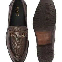 FAUSTO Men's Tan Casual Loafers image 3