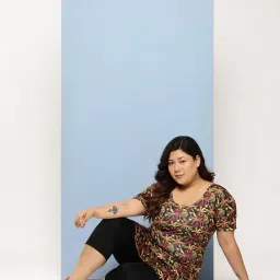 Aarika Yellow Nylon Printed Short Sleeves Swimsuit With Goggles image 4