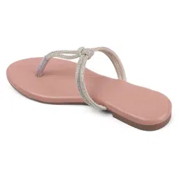 TRYME Women's Nude T-Strap Sandals image 5