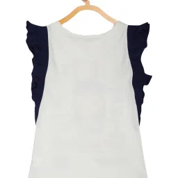Elle Kids White & Navy Cotton Printed Top image 2