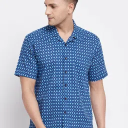Even Blue Regular Fit Printed Shirt image 1