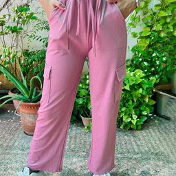 GRX Women Cotton Relaxed Straight LegRegular Fit Trousers-picture-30