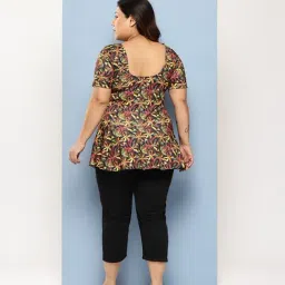 Aarika Yellow Nylon Printed Short Sleeves Swimsuit With Goggles image 2