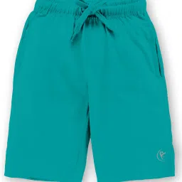 Kiddopanti Kids Teal & Black Solid Shorts (Pack Of 2) image 3