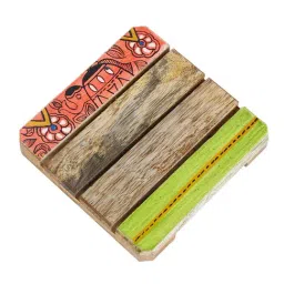 Aapno Rajasthan Brown Wooden Coasters - Set of 4 image 4