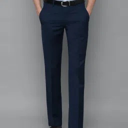 Louis Philippe Gods & Kings Navy Slim Fit Trousers image 1
