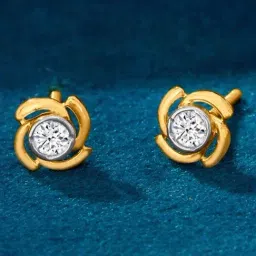 P.N.Gadgil Jewellers 22KT (916) BSI Hallmarked Yellow Gold Stellar Flicker Stud Earring for Women-picture-15