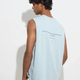 studiofit men Studiofit by Westside Light Blue Relaxed-Fit Cotton-Blend T-Shirt image 2