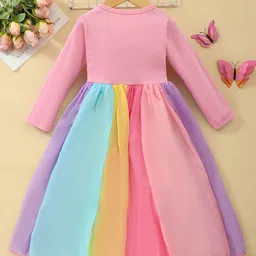 INCLUD Girls Colourblocked Fit & Flare Midi Dress image 2