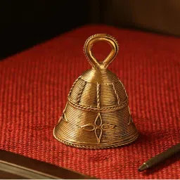 ExclusiveLane 'Tinkling Melody' Handmade Brass Pooja Bell In Dhokra Art image 1