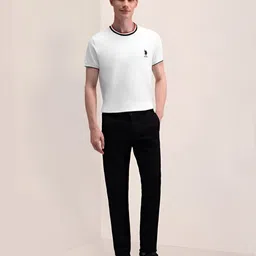 U.S. Polo Assn. Men Solid Round Neck Cotton Slim Fit T-Shirt image 5