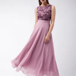 Miss Chase Lavender Lace Work Maxi Dress image 1