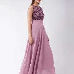 Miss Chase Lavender Lace Work Maxi Dress image 3