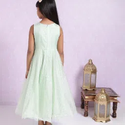 BIBA Girls Green Embellished Anarkali image 2