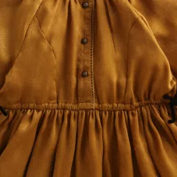 Cherry Crumble by Nitt Hyman Kids Mustard Regular Fit Dress image 3