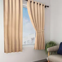 Bianca Blackout Beige Window Curtains image 1
