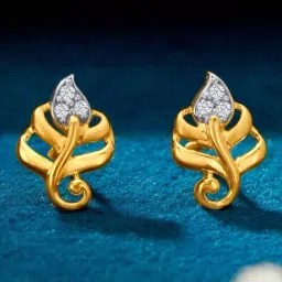 P.N.Gadgil Jewellers Perennial Grace Yellow Gold Stud Earring For Women-picture-28