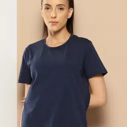 Alcis Navy Blue Cotton Lycra T-Shirt-picture-11