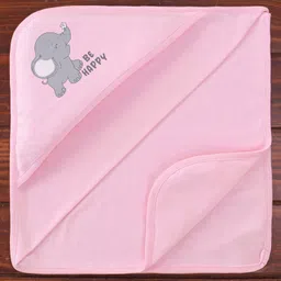 Doodle Poodle 100% Cotton Elephant Print Hooded Bath Towel L 82 x B 82 cm - Pink-picture-17