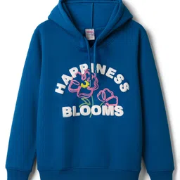 Tango Fleece Knit Full Sleeves Hoodies With Text Print - Blue-picture-16