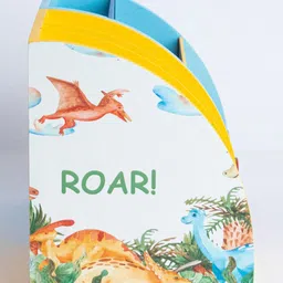 KIDOZ KIDOZ Wooden Desk Organiser with bookend for books and Pen/Pencil Stand Dinosaur Theme Storage Organiser with drawer for stationary Yellow image 2