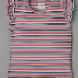 RAINE AND JAINE Cotton Knit Cap Sleeves Striped Coordinating Tee & Shorts Set - Multi Colour image 3