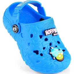 HOPPA SWEDEN Perforated Clogs With Cartoon Charms - Royal Blue image 3
