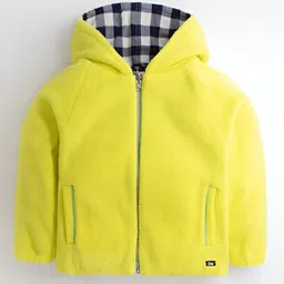 Cherry Crumble By Nitt Hyman Woven Full Sleeves Checked Light Winter Hooded Reversible Jacket-Multi Colour image 3
