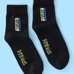 Pine Kids High Ankle Length Text Design Socks Pack of 3 - Multicolour image 3