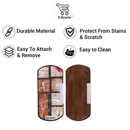 E-Retailer 4Pc Brown Patterned Waterproof Refrigerator & Handle Cover With Oven Cover image 5