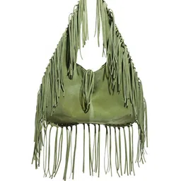 StyleCast x Revolte Women Solid Half Moon Fringed Hobo Bag-picture-24