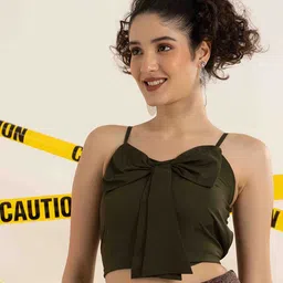 TANDUL Women Crepe Fitted Crop Top image 2