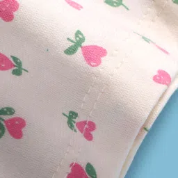 Pink Rabbit Sinker Knit Full Sleeves Floral Printed Frock - Cream image 5
