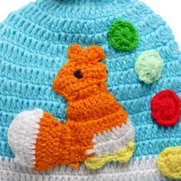 MayRa Knits Pack Of 2 Hand Knitted Polka Dots & Squirrel Crochet Designed Caps - Blue image 5