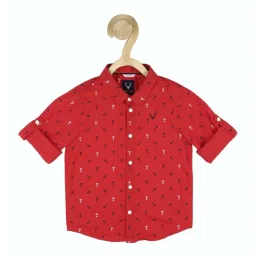 Allen Solly Junior Red Cotton Printed Full Sleeves Shirt image 1